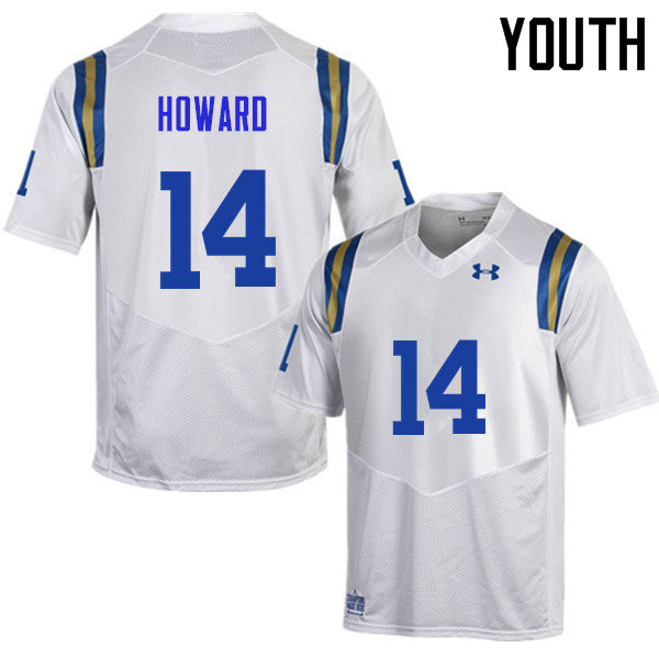 Youth #14 Theo Howard UCLA Bruins Under Armour College Football Jerseys Sale-White - Click Image to Close